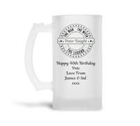 Personalised The Man The Myth The Legend Frosted Beer Glass Tankard (0.8 Pint) Gift Birthday|Fathers Day|Dad|Son|Grandad|21st|30th|40th|50th|60th|70th|80th|Men|Him