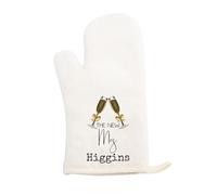 Personalised The New Mrs Couples Design Oven Glove Mitt with Surname