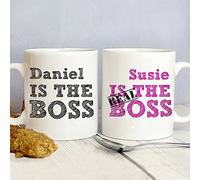 Personalised Set of 2 The Real Boss Mugs
