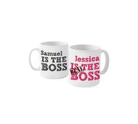 Personalised The Real Boss Mug Set Personalised Memento Company White One Size