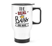 Personalised The Real Boss Travel Mug Cup with Handle