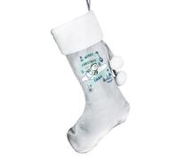 Personalised The Snowman and the Snowdog® Luxury Silver Grey Stocking Personalised Memento Company Grey One Size