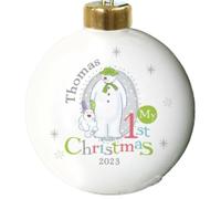 Personalised The Snowman and the Snowdog My 1st Christmas Ceramic Bauble