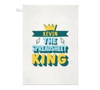 Personalised The Spreadsheet King Tea Towel Dish Cloth