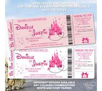 Personalised Themed Wedding Birthday Ticket Invitations Save the Date Cards