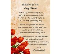 Personalised Thinking of You Greeting Card (Tulip)