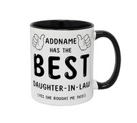 Personalised This Guy Has The Best Daughter-in-Law Mug - Funny Ceramic Coffee Mug for Mother’s Day - 11oz White Mug - UK Handmade Gift