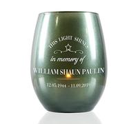 Personalised This Light Shines Memorial Candle Holder Including 8hr Tea Light (Green)