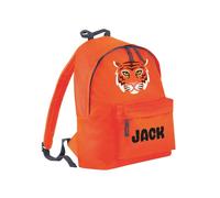 Personalised Tiger Backpack - Zoo Cat Animal Childrens Kids School Nursery Bag Name Personal Rucksack Cute Orange Unique Boys Girls Gifts Presents Birthday (Small, Orange Prime)