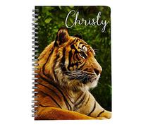 Personalised Tiger Themed Back to School Spiral Bound Journal A5 Notebook,Personal Diary,Blank Diary.