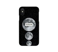 Personalised Tirita Hard Case Cover Compatible with iPhone XS Max PRINTED GLITTER, NOT REAL GLITTER Moon Stars Marble Glitter Planets Space Custom Initials