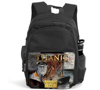 Personalised Titanic Ship Backpack Adult Black Work Bag Rucksack Mens Travel Weekend Bag Gym Bag Boat Captain Birthday Gift KS66