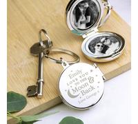 Personalised To the Moon and Back Photo Keyring