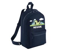 Personalised Toddler Backpack - 3 Dinosaurs Dino Theme Custom Name Rucksack Cute Customised Bag For School Primary Preschool Starting Nursery Holiday Baby Kids Children Nappy Bag - Navy Small