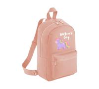 Personalised Toddler Backpack - Cute Unicorn Rainbow Custom Name Rucksack Cute Customised Bag For School Primary Preschool Starting Nursery Holiday Baby Kids Children Nappy Bag - Dusky Pink Small