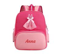 Personalised Toddler Backpack Girls with Embroidered Name, Custom Kids Backpack, 33 * 26cm Mini Children's Backpacks for Girls, Dance Bag Suitable for Travel and Kindergarten (Dark Pink)