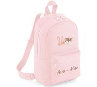Personalised Toddler Backpack Rucksack for Nursery Bag Baby Kids Boys Girls Woodland Animals Theme Pink