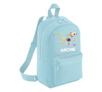 Personalised Toddler Backpack - Spaceman Space Astronaut Custom Name Rucksack Cute Customised Bag For School Primary Preschool Starting Nursery Holiday Baby Kids Children Nappy Bag - Sky Blue Small