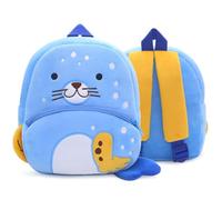 Personalised Toddler Backpack Waterproof Kids Animal Backpack for Boys Girls, Custom Name Nursery School Bag for Toddlers 1-5 Years Old (seal)