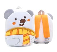 Personalised Toddler Backpack Waterproof Kids Animal Backpack for Boys Girls, Custom Name Nursery School Bag for Toddlers 1-5 Years Old (polar bear)