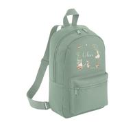 Personalised Toddler Backpack - Woodland Creature Animals Custom Name Rucksack Cute Customised Bag For School Primary Preschool Starting Nursery Holiday Baby Kids Children Nappy Bag - Green Small