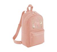 Personalised Toddler Backpack - Woodland Creature Animals Custom Name Rucksack Cute Customised Bag For School Primary Preschool Starting Nursery Holiday Baby Kids Children Nappy Bag - Dusky Pink Small