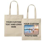 Personalised Tote Bag - Custom Text, Photo, or Logo | Reusable 100% Cotton Shopping, Gym & Beach Bag | Unique Personalised Gift for Women, Teachers, Mother’s Day & Birthdays (Natural)