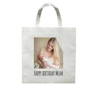 Personalised Tote Bag with Photo & Text | Custom Photo Gift Bag | Reusable Polyester Shopper | Birthday, Christmas, Teacher Gift | Printed in the UK | by Cute Blue Skies