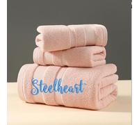 Personalised Towel With Name, Custom Embroidered NameLogo Hand Towel, Face Cloth, Towel Sheet, Beach Swimming Towel For Home, Hotel, SPA, Club, Sauna, Beauty Salon(Pink,Face Towel: 35X73cm)