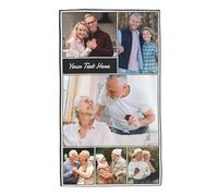 Personalised Towels Gifts for Family Friends Couples, Custom Tea Towels Printed Pictures Text Name, Black Soft Microfiber Hand Towels for Kitchen Gym Bath, Customised Photo Gifts for Mum Dad Kids