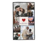 Personalised Towels with Pets Family Friends Photos, Customised Soft Hand Towel for Tea Kitchen Hotel Spa, Pictures Gifts for Couples Lovers Family Birthday Anniversary Valentine's Day, 40x70 cm