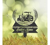 Personalised Tractor on Farm Field Memorial Stake, Cemetery Marker, Bereavement Gifts, Grave Decorations, Memorial Plaques, Sympathy Sign, Grave Marker, Remembrance Plaque