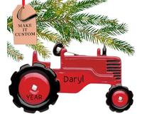 Personalised Tractor Ornament 2025 - Fast & Free 24h Customisation - Kids Christmas Ornaments for Tree - Custom Gift Wrapped Cool Red Farm Keepsake for Girls, Boys