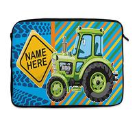 Personalised Tractor Tablet Sleeve Laptop Case Boys iPad Zip Pouch Protective Carry Travel Bag Farm Tractors Birthday Gift KSP234 (Medium 10” - 13.5”)