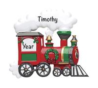 Personalised Train Ornament 2026 for Little Girls & Boys, Red Green Engine