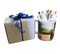 Personalised Train Theme Ceramic Mug with Gift Box and Chocolates, 325ml, White