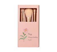 Personalised Travel Makeup Brushes Mini Set with Text Logo Hard Case and Built-in Mirror Easy-taken for Travel Daily Date (Complexion)