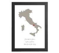 Personalised Treasured Memories Map Print - Custom Location Gift for Couples | Perfect for Weddings, Engagements, Honeymoons, Civil Partnerships, or New Home