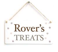 Personalised Treats Sign, Pawprint Border Decor