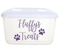 Personalised Treats Vinyl Sticker Decal Transfer Label for Pet Food Container, Cat, Dog Home, Kitchen, Storage, Organisation (Medium - 15cm wide x 10.3cm high)