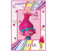 Personalised Trolls Inspired Birthday Card (Poppy)
