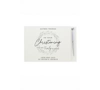 Personalised 'Truly Blessed' Christening Hardback Guest Book & Pen Personalised Memento Company White One Size