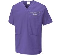 Personalised Tunic Srub Customise Embroidered Unisex Scrubs Tunic, Health Care Hospital, Medical Uniform Women/Men Nurse Uniform, Workwear Doctor Nurse Dress, V Neck Line Regular Fit Top Purple