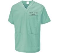 Personalised Tunic Srub Customise Embroidered Unisex Scrubs Tunic, Health Care Hospital, Medical Uniform Women/Men Nurse Uniform, Workwear Doctor Nurse Dress, V Neck Line Regular Fit Top Aqua