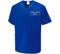 Personalised Tunic Srub Customise Embroidered Unisex Scrubs Tunic, Health Care Hospital, Medical Uniform Women/Men Nurse Uniform, Workwear Doctor Nurse Dress, V Neck Line Regular Fit Top Royal