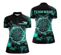 Personalised Turquoise Darts Board 3D Printed Men Polo & Quarter-Zip Shirts, Darts Team Jerseys T1743