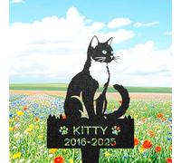 Personalised Tuxedo Cat Memorial Stake, Custom Cat Grave Marker for Garden, Outdoor Metal Pet Sign, Cat Loss Gift for Black White Cats, Pet Memorial Plaque, Pet Tribute