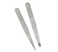 Personalised Tweezers - 1 Precision & 1 Pointed Tweezers - Engraved Gifts for Her (Silver)