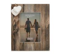 'Personalised Two Hearts Wooden Photo Frame, 5 x 7" (13 x 18cm)