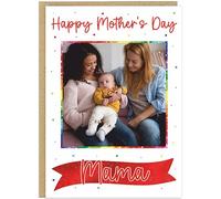 Personalised Two Mummies Happy Mother's Day Photo Card - Upload Own Photo Mummies Mama Two Mums Rainbow Greeting Card For Gay Female Mum